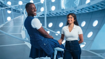 Ncuti Gatwa and Varada Sethu as Belinda Chandra in Doctor Who season 15
