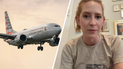American Airlines Plane Flying(l) Woman shares her experience ordering a meal during american airlines flight(r)