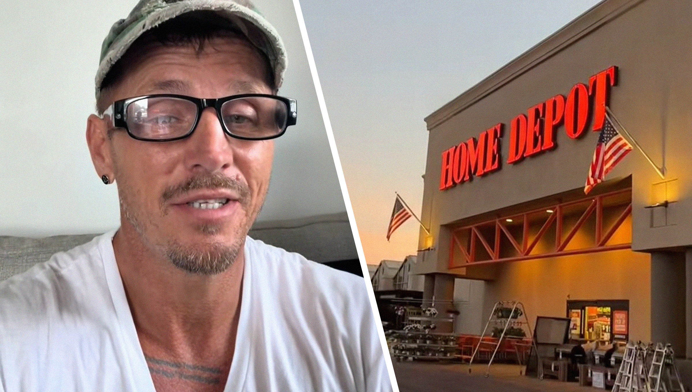 Man explains Home Depot Keys only have 5 Types(l) Home Depot store front(r)
